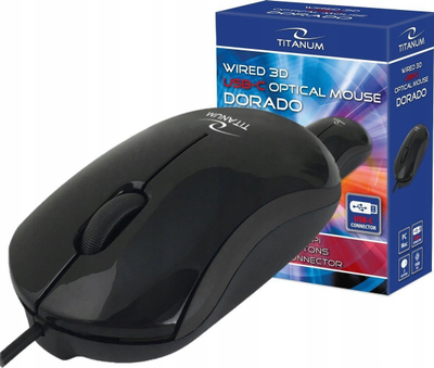 Maush me kabllo Titanum TM125K, optik 3D, USB C, gold