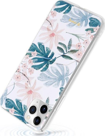Mbulesë protektive Crong Flower Case për iPhone 11 Pro, model lulesh, transparente me motiv