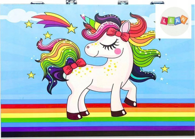 Set vizatimi Lean Toys Unicorn, 150 pjesë, 36x31x5cm, shumëngjyrësh