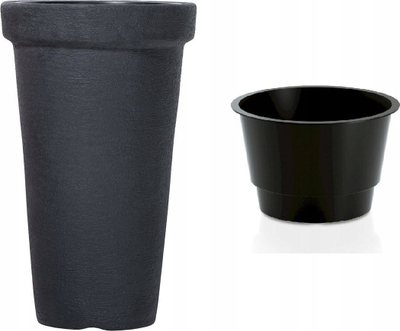 Vazo lulesh Prosperplast Flowerpot Classic Tower, 40cm, plastike, antracit