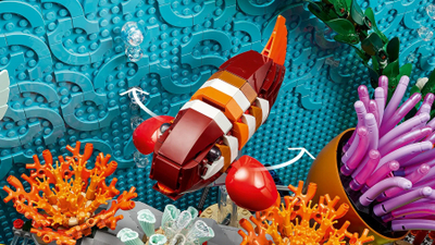Set ndërtimi dekorativ Tropical Aquarium, model akuarium tropikal, shumëngjyrësh