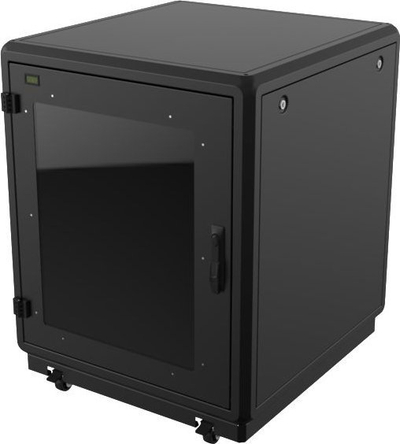 Kabinet serveri Lanview Logon 19" 12U, 750 x 1000mm, i izoluar nga zëri, i zi