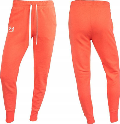 Pantallona trajnere Under Armour Rival Fleece W 1356416, për goca, me mansheta, portokalli