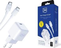 Ngarkues 3MK Hyper Charger PD, 25W, me kabllo USB C, i bardhë