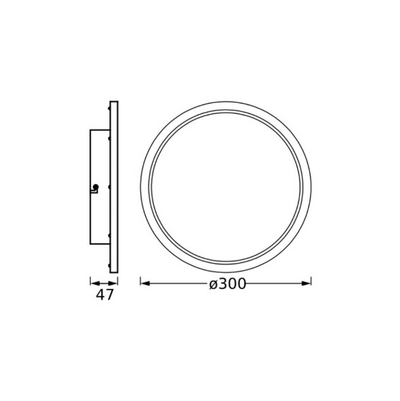 Llambë tavani LEDVANCE Bathroom Ceiling, LED, IP44, e zezë