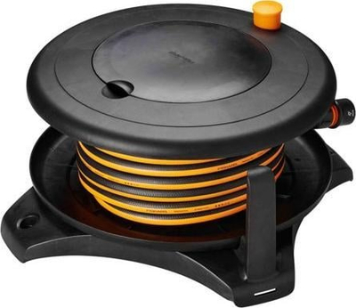 Tambur me zorrë uji Fiskars Solid M FS1057238, 20m, rrotullim 360°, portokall