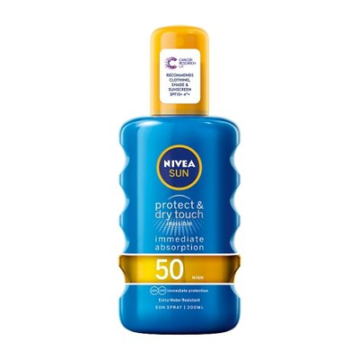 Sprej mbrojtës ndaj diellit Nivea Sun protect & dry touch invisible, 50 SPF, 200 ml
