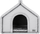 Shpi për qen DIAMOND Cottage R3, lëkurë eko, 52x42x47 cm, e zezë