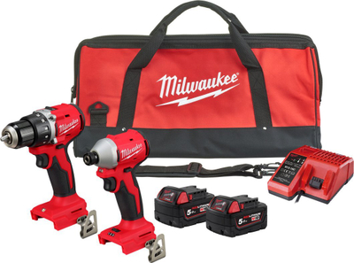 Set veglash pa kabllo Milwaukee BLCPP2B-502C, 18V M18, 2 bateri 5.0Ah, i kuq