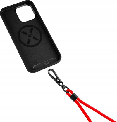 Rrip qafe për telefon FIXED NeckUni, 76 cm, pambuk, i kuq