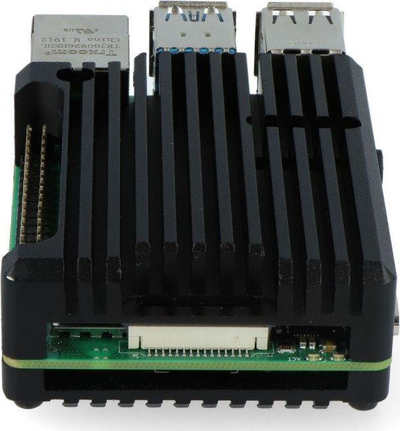 Kuti alumini JustPi LT-4B03 për Raspberry Pi 4B, ftohje pasive, e zezë