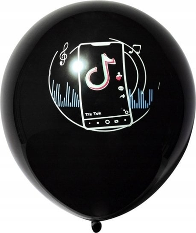 Set tullumbacesh Go Party TikTok, për ajër ose helium, i zi dhe i artë
