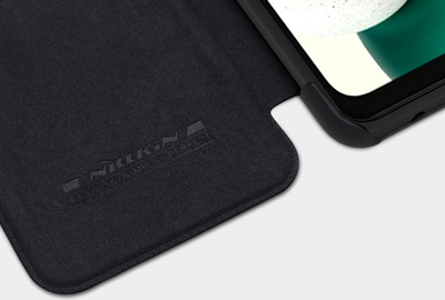 Këllëf libri Nillkin Qin për Samsung A13 5G, lëkurë PU, me xhepa kartash, i zi