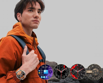 Orë inteligjente Gravity GT23 4, ekran 1.85", Bluetooth, argjendi me rrip i zi