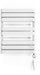 Radiator banjo Terma Warp T, 1690x600 mm, lidhje majtas, i bardhë