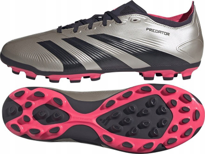 Këpucë futbolli Adidas Predator League 2G 8, fushë natyrale, argjendi me të zezë