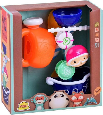 Lodër për banjo Yiqu, varkë me kovë uji, me kupa thithëse, plot me ngjyra