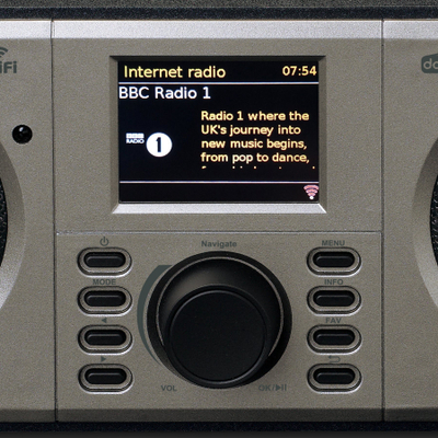 Radio interneti Lenco DIR-141BK, DAB+, Bluetooth, e zezë argjendi