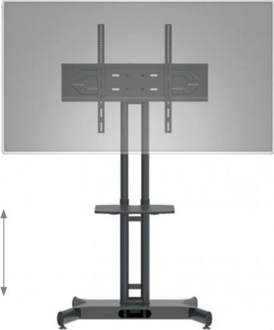 Каруца-сталкo за ТВ Hagor HP Twin Stand HD, 55-84\", до 90 kg, црна