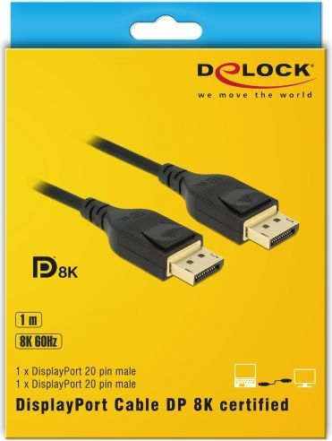 Kabllo DisplayPort Delock 85658, 1m, 8K, i zi
