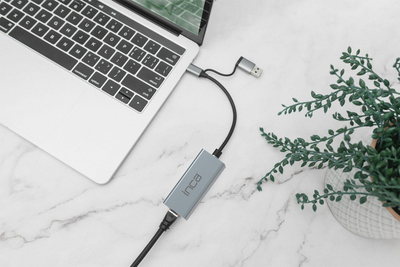 Адаптер за мрежа Inca IUTP-01TX, USB 3.0 и Type C, RJ45 1x, сина