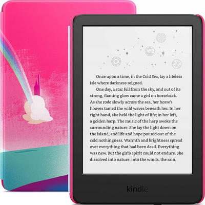 Lexues elektronik Amazon Kindle Kids 2022, 16GB, WiFi, me kapak Unicorn Valley roz rozë