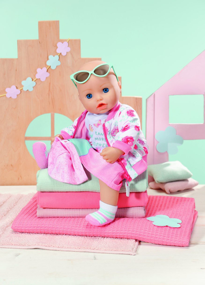 Set rrobash për kukullën Zapf Baby Annabell Deluxe Spring, 43 cm, rozë pastel