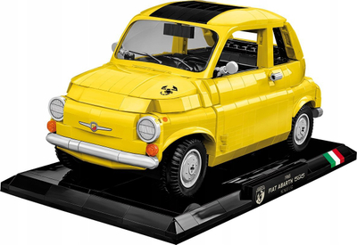 Model ndërtimi COBI Fiat Abarth 595 Executive Edition, 1:12, mbi 1000 blloqe, i verdhë