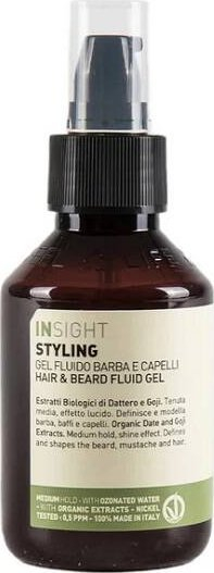 Xhel fluid për mjekër dhe flokë Insight Beard Hair Gel Fluid, 100 ml, me fiksim të mesëm