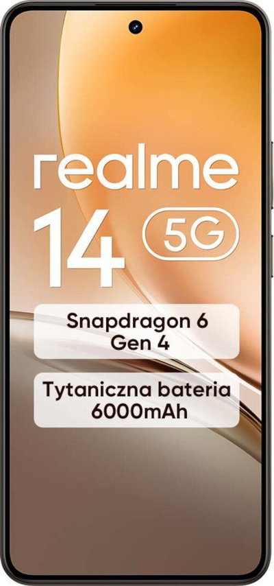 Телефон Realme 14 5G, 6.67\" AMOLED 120Hz, 6000mAh, црн