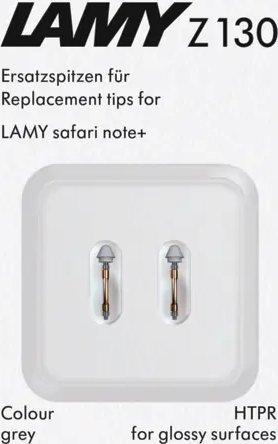 Majë zëvendsuese për stilolaps Lamy Z130 Safari Note+, për sipërfaqe me shkëlqim, gri