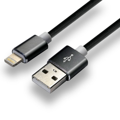 Kabllo USB EverActive CBS-1IB, USB A në Lightning, 1 m, 2.4A, e zezë