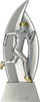 Figurinë sportive Running RP60010, 18cm, argjendtë