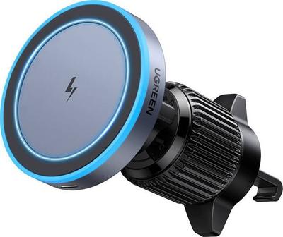 Karikues veture magnetik wireless Ugreen, montim në grilë ajri, për telefona MagSafe, gri