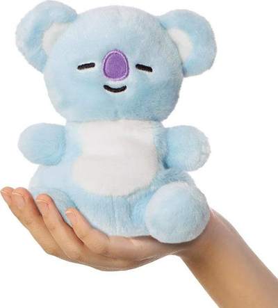Lodër plushe Aurora BT21 KOYA Palm Pal, 5\", material miqësor me mjedisin, blu e çelët