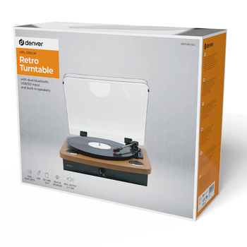 Gramafon Denver VPL-230LW, Bluetooth, USB për regjistrim, dru i çelët