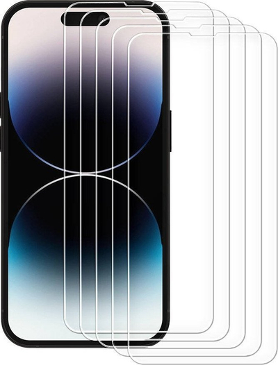 Xham mbrojtës Joyroom Knight për iPhone 14, 2.5D, set me 5 copë, transparent