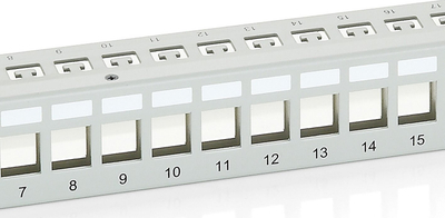 Patch panel Equip Keystone, 24 porte, Cat.6 Shielded, gri e çelët