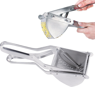 Shtypës patatesh inox, metal i galvanizuar, argjendtë