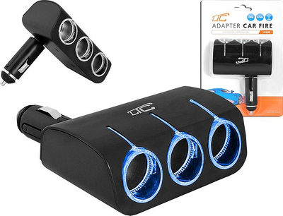 Adapter makine LTC LXAS5, 3 dalje 12V, dritë LED blu, i zi