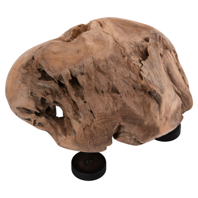 Mbajtës qirinjsh HomeMarkt Fran HM4390, dru teak, 30x7cm, bezhë