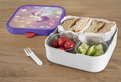 Kути за ручек Unicorn Glow Bento, голема големина, повеќебојна