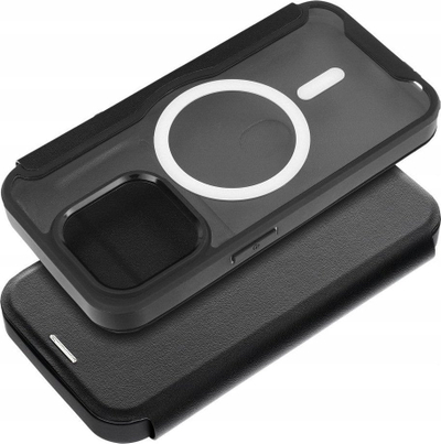 Kabullë telefoni Smart Mag për iPhone 15 Plus, me MagSafe, xhep për kartela, e zezë
