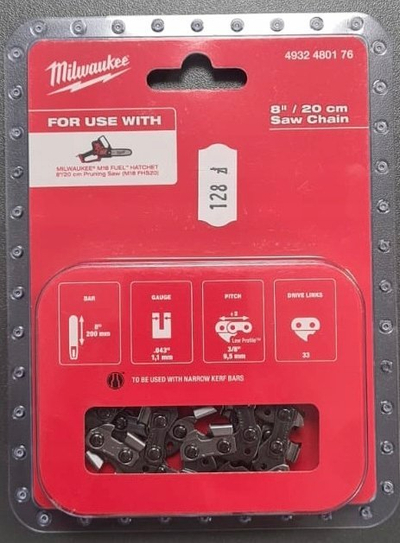 Zinxhir sharrë Milwaukee M18 FHS20, 8" 203mm, 3/8" 1.1mm, i zi
