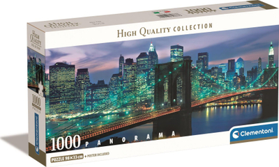 Puzzle Clementoni New York Brooklyn Bridge Panorama, 1000 copa, për të rritur, shumëngjyrësh