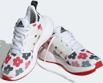 Atlete për kalamoj Adidas Fortarun 2.0 Cloudfoam GZ9758, për vrap, me lidhëse, të bardha me shumë ngjyra