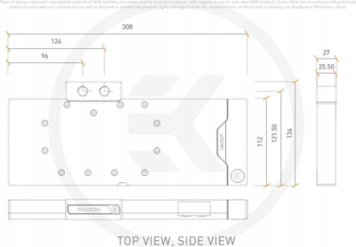 Bllok uji për grafikën EK Water Blocks EK-Quantum Vector RX 7900 XTX D-RGB, Nickel Acetal, i zi