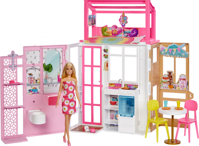Shpi lodre Mattel Barbie Dollhouse, 2 kate, me kukull Barbie, rozë