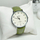 Ora dore Casio MTP-VT03L-7B, analoge quartz, rrip lëkure i gjelbër, display i bardhë