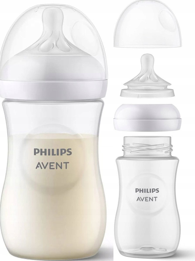 Biberon për foshnje Philips Avent Natural Response, set me 3 copë, transparent